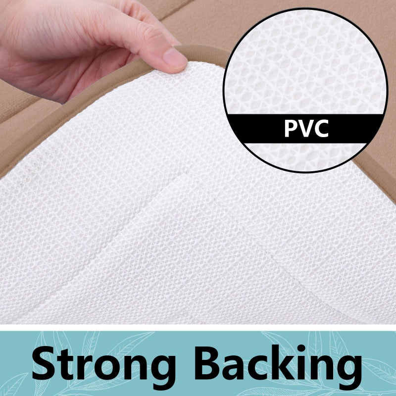 Arotive Memory Foam U-Shaped Toilet Rugs 47x24  Super Soft Absorbent Contoured Bathroom Rugs  Machine Washable Contour Bath Mats for Bathroom Toilet Base  Camel - Image 2