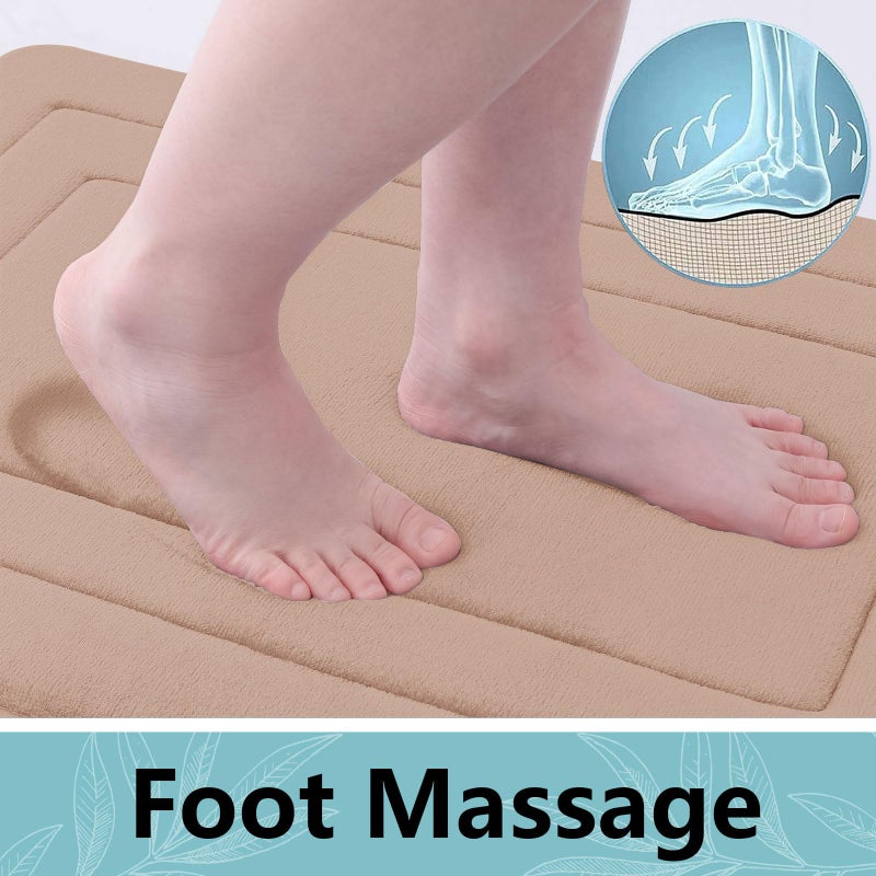 Arotive Memory Foam U-Shaped Toilet Rugs 47x24  Super Soft Absorbent Contoured Bathroom Rugs  Machine Washable Contour Bath Mats for Bathroom Toilet Base  Camel - Image 1