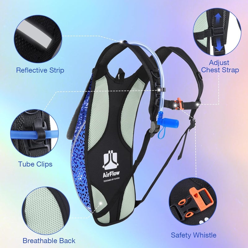 KUYOU Rave Hydration Pack, Hydration Backpack with 2L Hydration Bladder, Festival Essential Water Backpack for Hiking, Running, Cycling, and Music Festivals - Image 3
