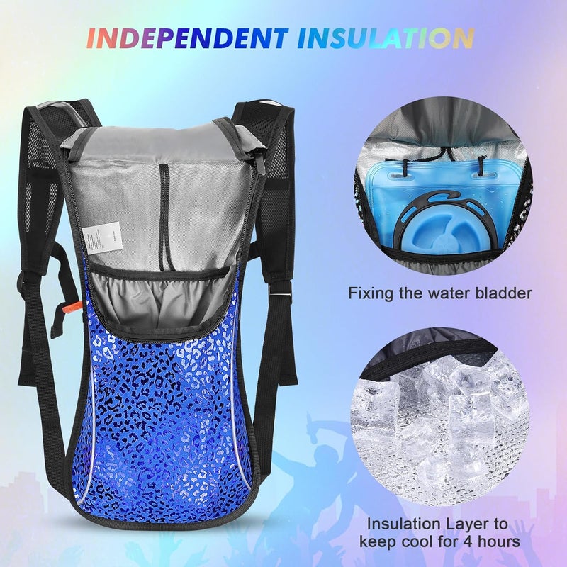 KUYOU Rave Hydration Pack, Hydration Backpack with 2L Hydration Bladder, Festival Essential Water Backpack for Hiking, Running, Cycling, and Music Festivals - Image 4