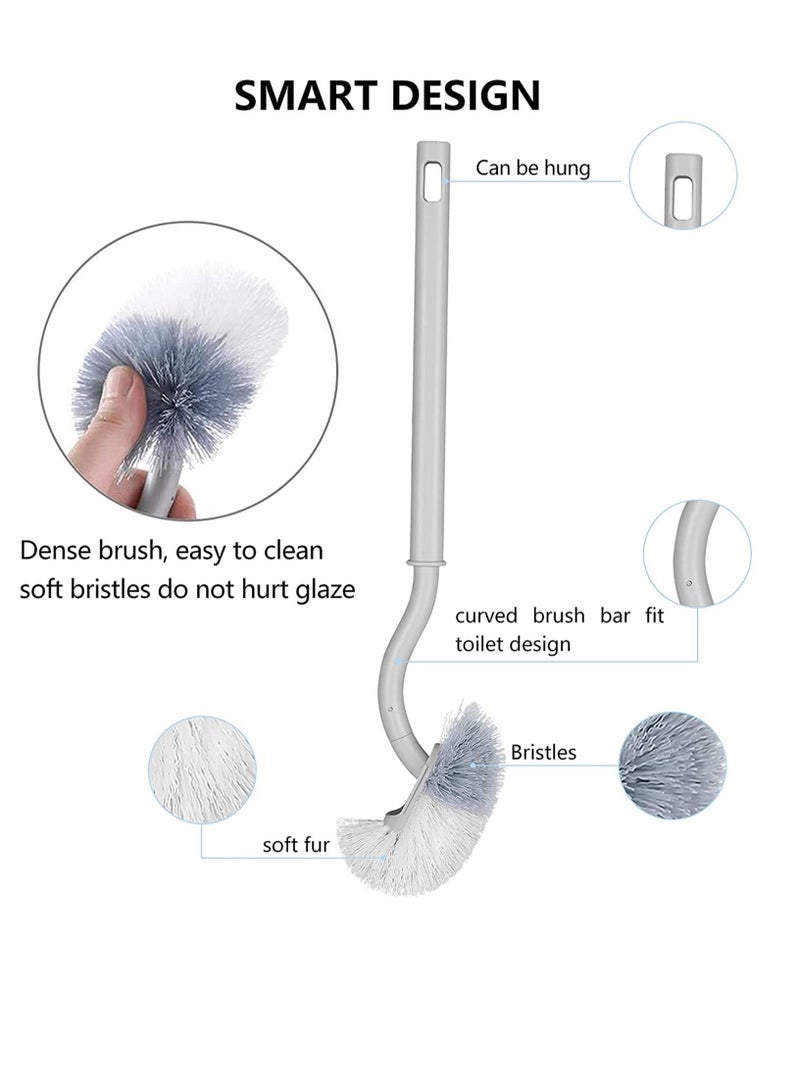 Toilet Brush with Holder Lightweight Wall-Mounted Bowl Cleaner and Set Bathroom Cleaning Durable Bristles Curved Handle Scrubber Commode 1 PCS - Image 1