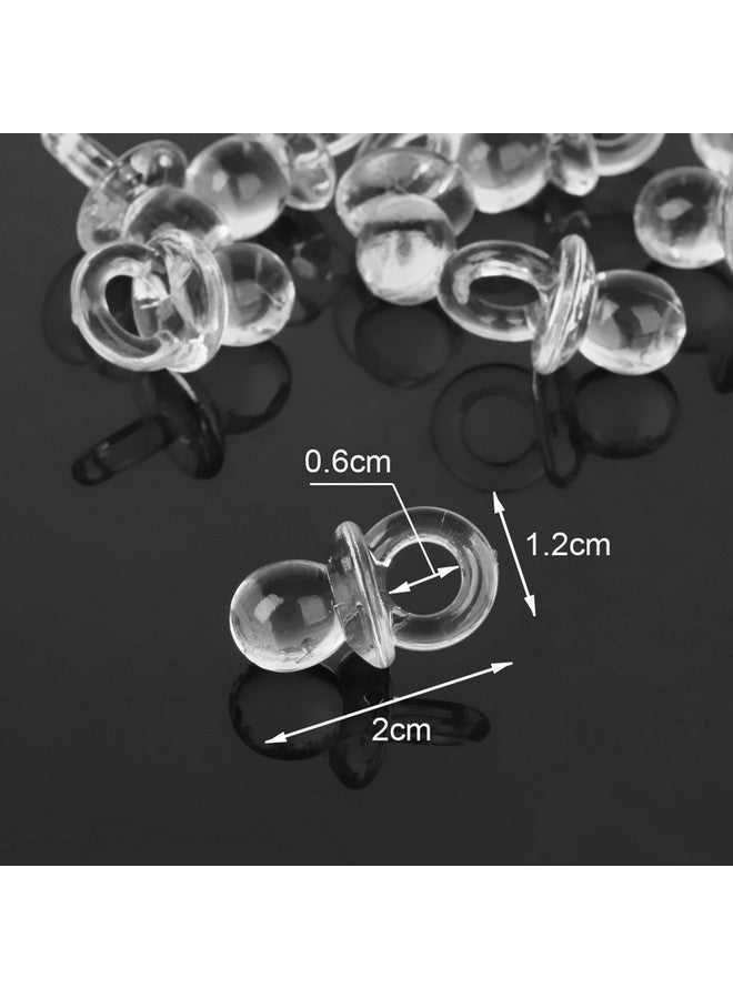 ULTNICE Acrylic Pacifier 50 Pieces Shower Party Favors Gender Reveal Party Decorations DIY Shower Game Mini Pacifiers (Transparent White) - Image 2