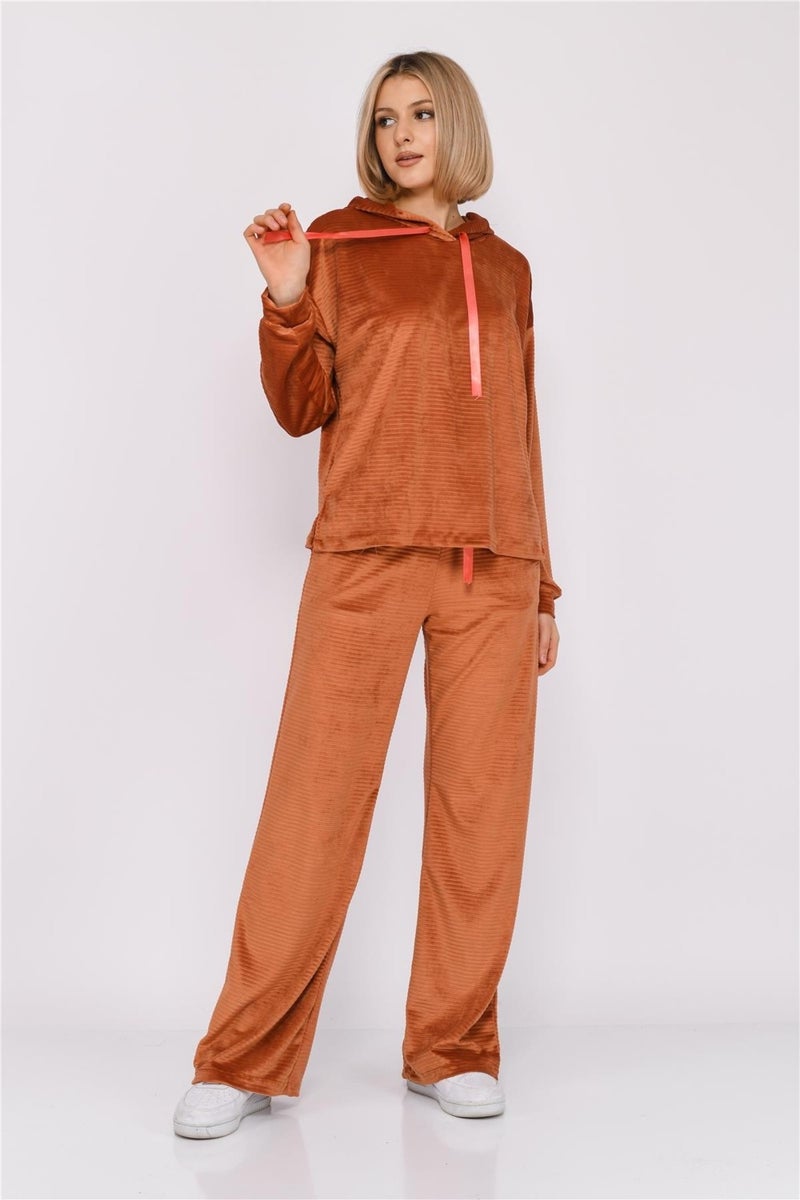 Nuseel Women's Corduroy Hooded Tracksuit Set Tile - Image 2