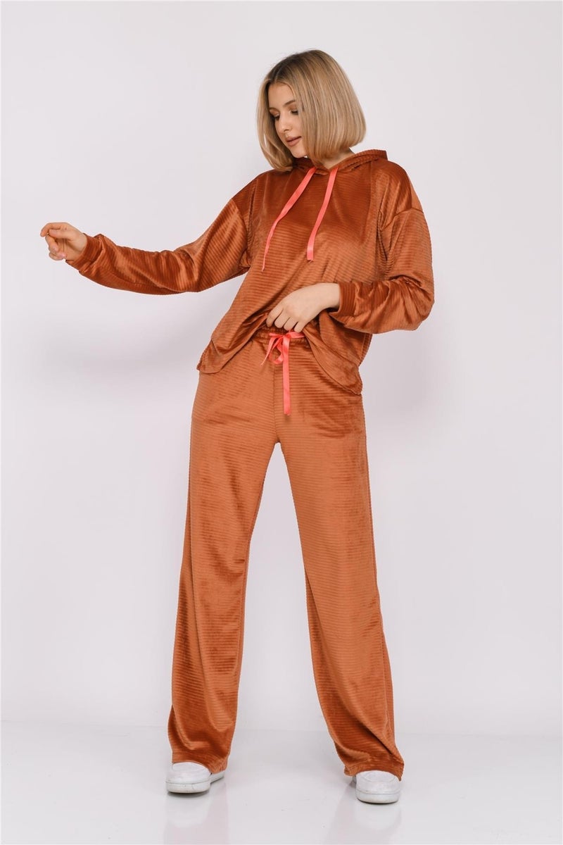 Nuseel Women's Corduroy Hooded Tracksuit Set Tile - Image 5