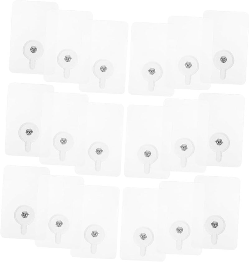 Self Adhesive No Drill Wall Hooks 18 Pack White For Kitchen Bathroom Home - Image 1