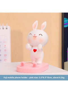 Creative Cute Rabbit Mobile Phone Bracket Modern Living Room Home Wine Cabinet Office Desktop Children's Room Decorations Wholesale-Color:204b Pink Rabbit