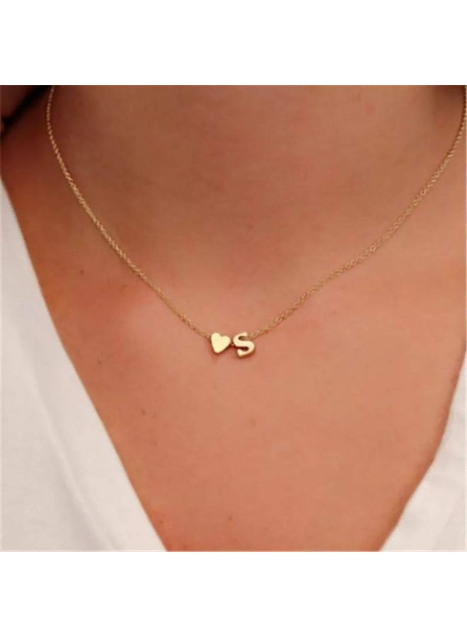 Glimmerst Initial Heart Necklace 18K Gold Plated Stainless Steel Tiny Heart Letter L Necklace Personalized Monogram Name Necklace for Women - Image 4
