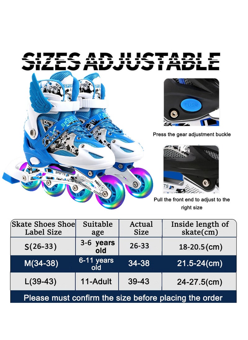 Adjustable Size Roller Skates, Inline Roller Skates for Kids, Light Up Single Row Skate Shoe, Adjustable Size Roller Skates, Inline Roller Skates for Kids, Light Up Single Row Skate Shoe