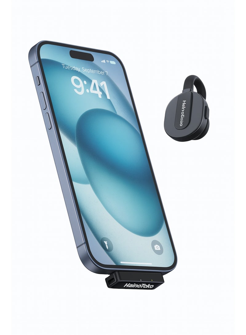 Haino Teko OWS MIC Wireless Lavalier Microphone – 2.4G Technology with Dual ANC+ENC Noise Cancellation – High-Definition Sound and Compatible with All Devices - Image 3