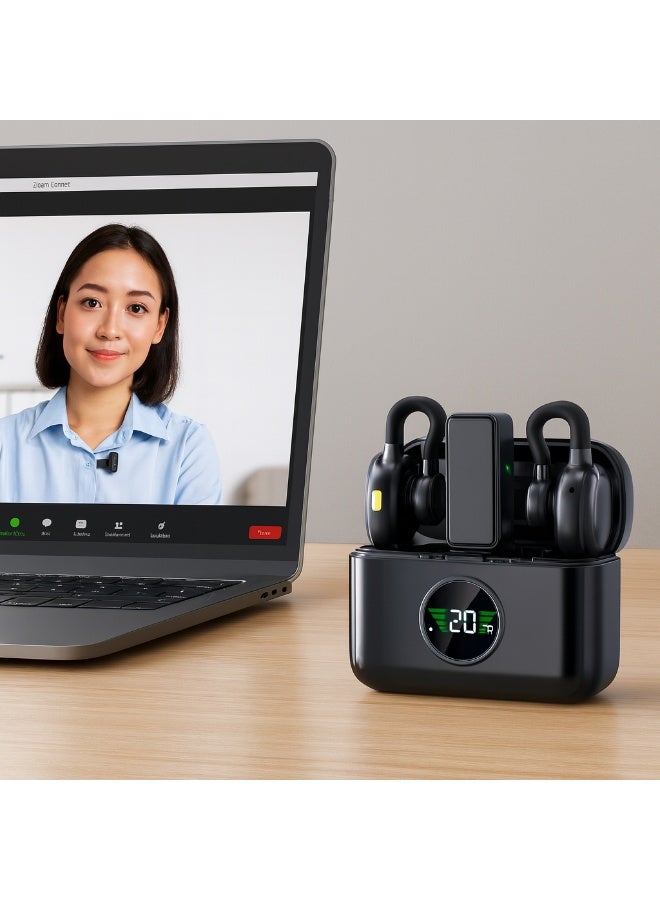 Haino Teko OWS MIC Wireless Lavalier Microphone – 2.4G Technology with Dual ANC+ENC Noise Cancellation – High-Definition Sound and Compatible with All Devices - Image 5