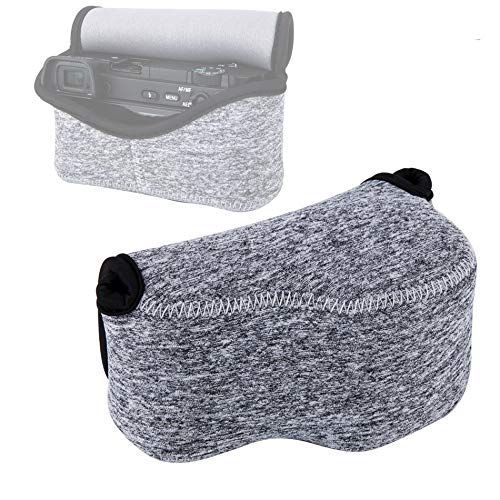 Fotasy JJC Grey Water Resistant Ultra Light Neoprene Camera Case, Pouch Bag, Compatible with Sony a6600 a6500 a6400 a6300 a6100 a6000 a5100 +16-50mm Lens Pancake Lense & Panasonic LX100 LX100 II Sigma FP - Image 1