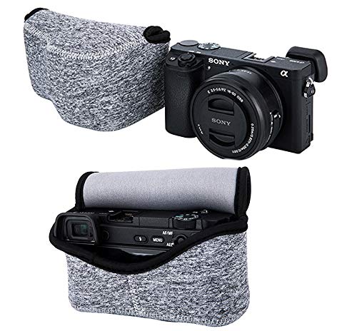Fotasy JJC Grey Water Resistant Ultra Light Neoprene Camera Case, Pouch Bag, Compatible with Sony a6600 a6500 a6400 a6300 a6100 a6000 a5100 +16-50mm Lens Pancake Lense & Panasonic LX100 LX100 II Sigma FP - Image 3