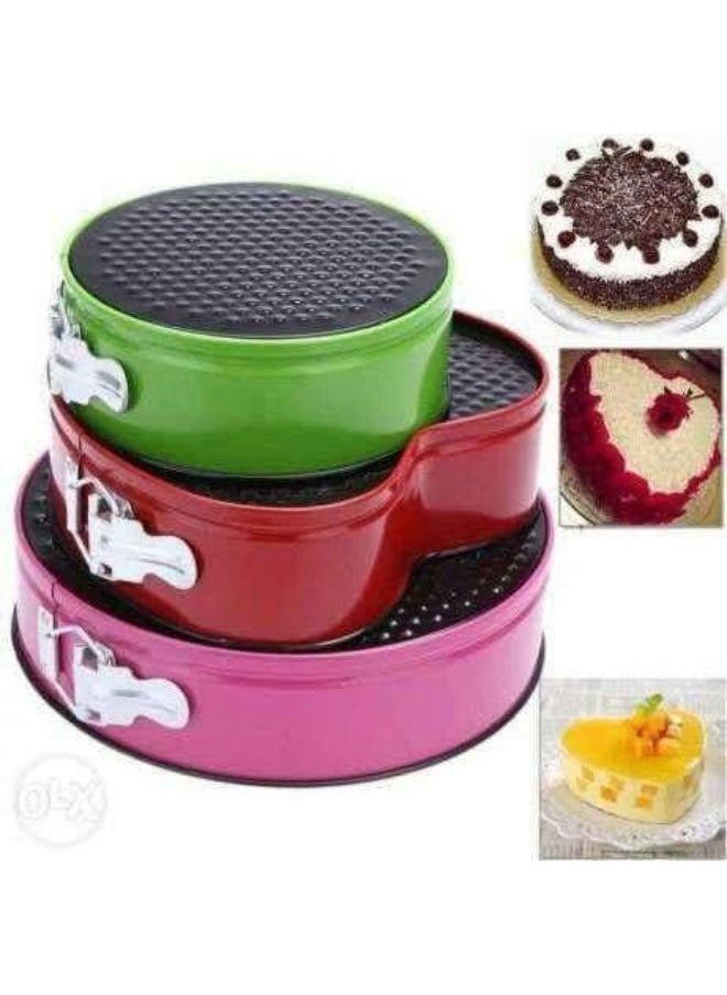 Group Tiger - Non -Stick Buckle Cake and Cheesecake Pan Set - 3 Various Shapes - Multicolour - Image 1
