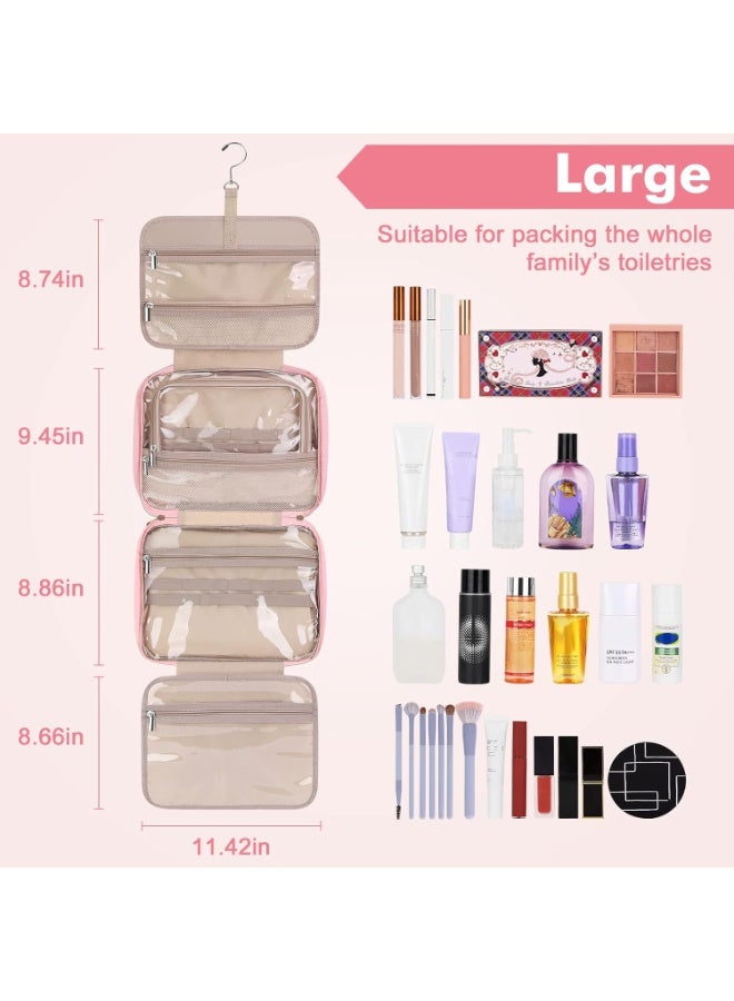 حقيبة أدوات الزينة للنساء، حقيبة سفر مستحضرات تجميل كبيرة، حقيبة أدوات زينة معلقة للحمام، حقيبة مكياج سفر سميكة مقاومة للماء من البولي فينيل كلوريد، حقيبة أدوات زينة لرحلات العمل والتخييم بطبعة جلد النمر - Image 2