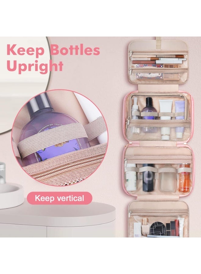 حقيبة أدوات الزينة للنساء، حقيبة سفر مستحضرات تجميل كبيرة، حقيبة أدوات زينة معلقة للحمام، حقيبة مكياج سفر سميكة مقاومة للماء من البولي فينيل كلوريد، حقيبة أدوات زينة لرحلات العمل والتخييم بطبعة جلد النمر - Image 5