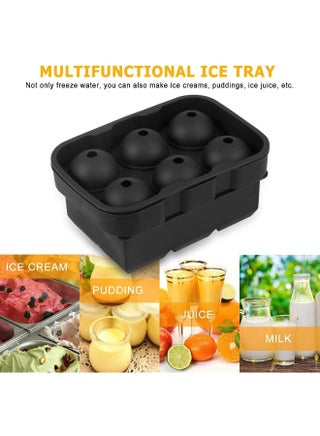 Ice Cube Trays Silicone Set of 2, Sphere Round Ice Ball Maker and Large Square Ice Cube Mold for Chilling Bourbon Whiskey Cocktail, Beverages and More - view 4