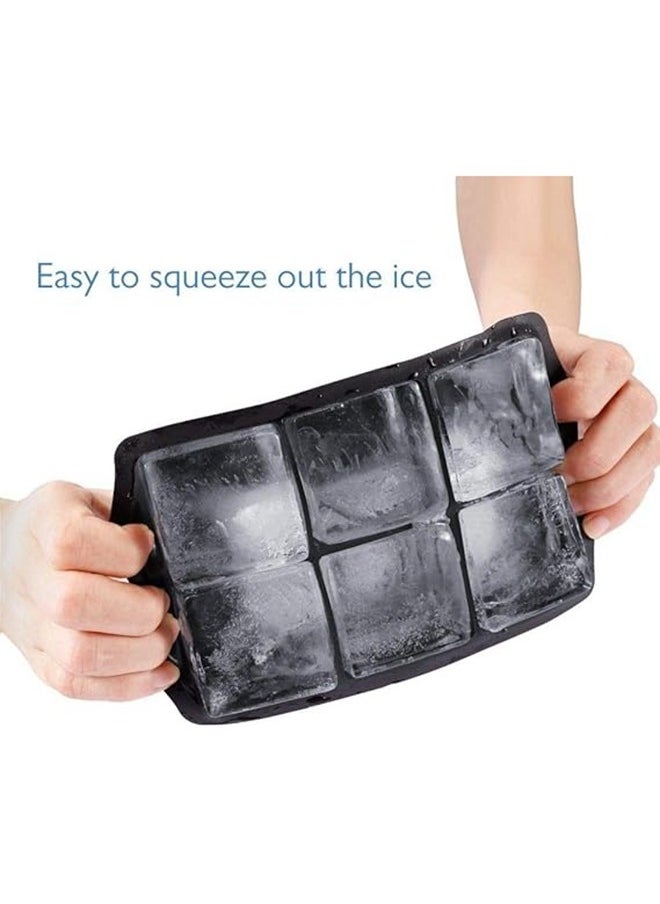 SKY-TOUCH - 2 Pack 6 Grid Square And Ice Cube Ball Tray Black - Image 1