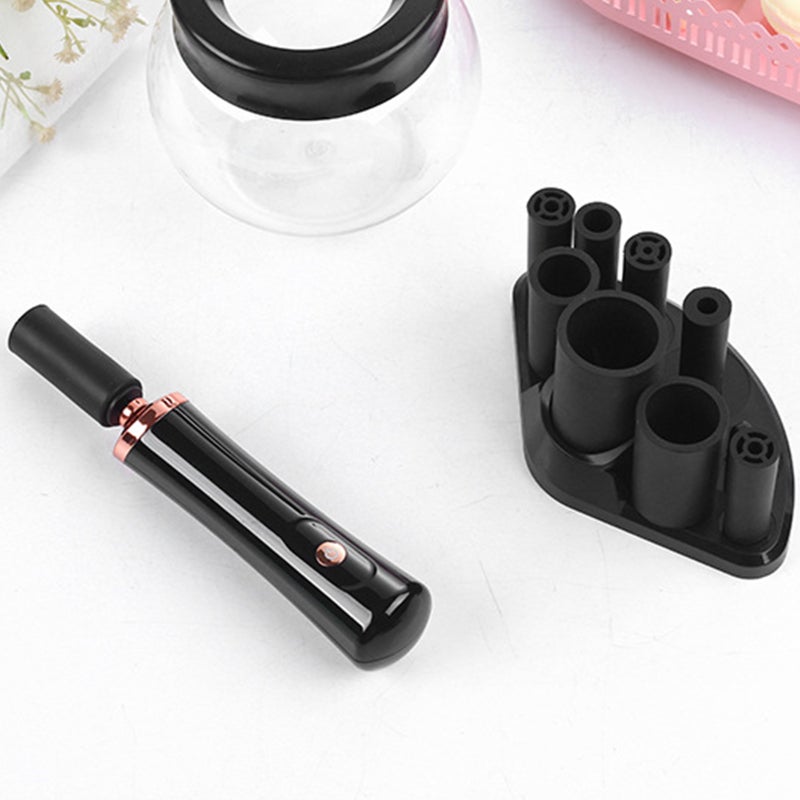 Electric Makeup Brush Cleaner: Black Compact Portable Machine - Efficient Fast Cleaning & Bristle Protection for Professional Artists and Beginners - Image 5