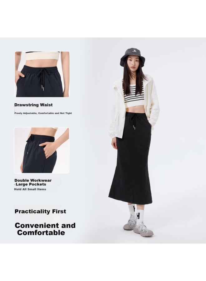 Her Speech Spring And Summer New Mountain Mist Cargo Outdoor High-waisted Skirt With Side Slit And Hip-hugging Design XL - Image 2