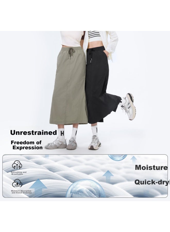 Her Speech Spring And Summer New Mountain Mist Cargo Outdoor High-waisted Skirt With Side Slit And Hip-hugging Design XL - Image 1