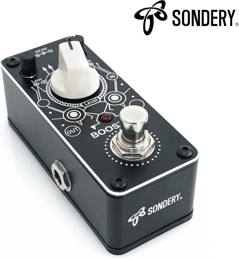 Sondery Boost Pedal for Electric Guitar and Bass, Mini Clean Booster Pedal, True Bypass, More or Less 14dB Change for Frequencies Under 250Hz or Above 1KHz, Art Design Foot Pedal - Image 2