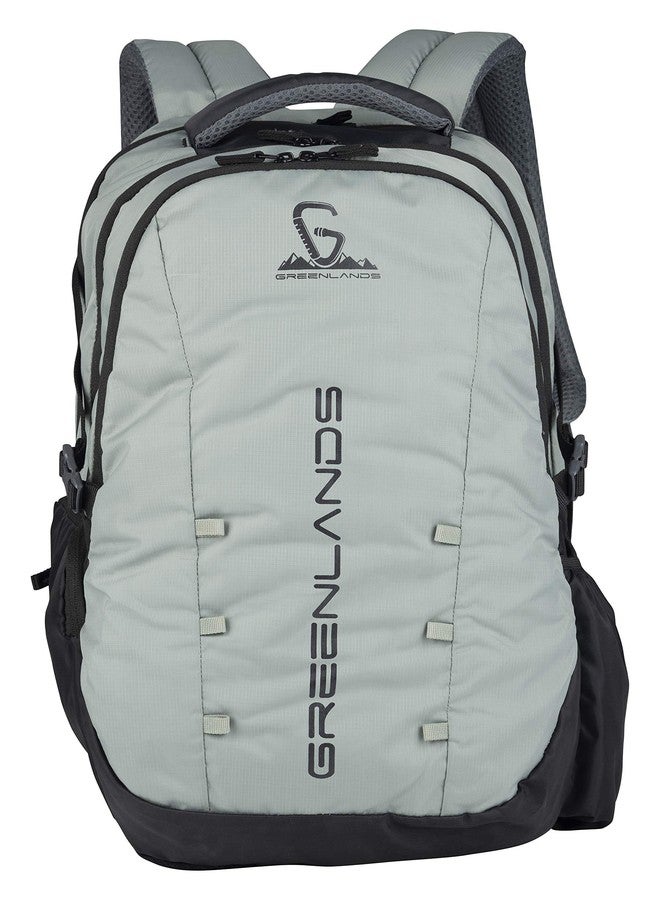 GREENLANDS 42L Quad Backpack with 17.3" Laptop padded sleeve | Attached Rain Cover | Lightweight bag with 3 Large Compartments | Ideal for School, College, Office & Travel | Light Grey - Image 1