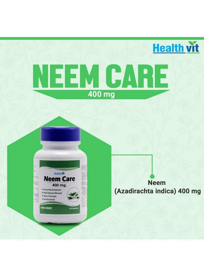 HealthVit هيلث فيت نيم للعناية بالبشرة - 400 ملغ (60 كبسولة، مسحوق نيم) - Image 4