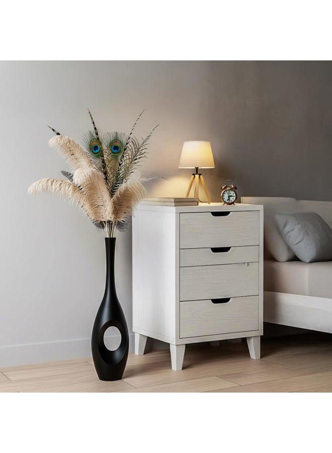 Rocendlor 23.6" Black Floor Vase – Donut-Shaped Oval Body with Slim 3cm Neck, Modern Tall Decorative Vases for Living Room, Entryway, Office Decor – Resin Tall Floor Vase - Image 5