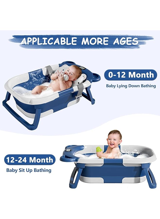 erorex Collapsible Baby Bathtub For Infants To Toddler With Real Time Temp Monitor+Floating Cushion - Image 3
