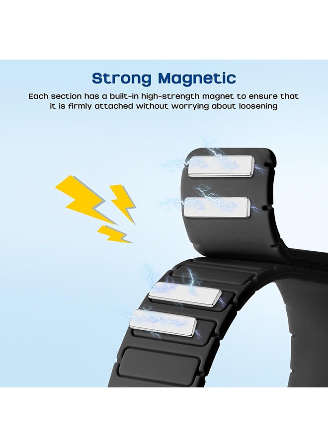 O Ozone Magnetic Loop Strap for Huawei Band 10 | Huawei Band 9 |8 Watch Band, Silicone Sport Strap Watchband, Magnetic Silicone Replacement Wristband - Black - Image 4