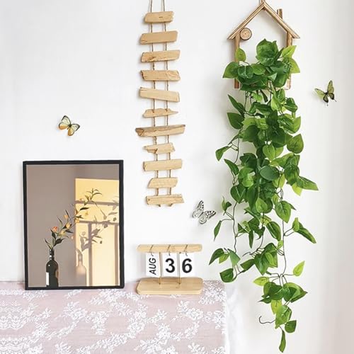 Delphinus Fake Hanging Plants, 2pcs Artificial Hanging Plant, Faux Vine Plants Indoor and Outdoor for Office Home Living Room Bathroom Wall Shelf Decor - Image 5