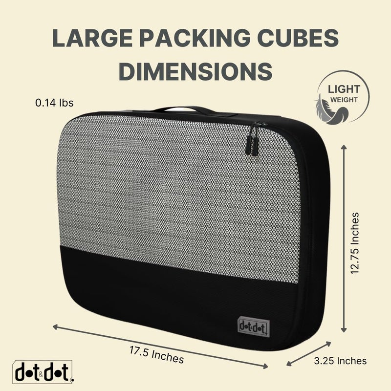 Dot&Dot Large Packing Cubes for Travel - 5pc Large Size Travel Packing Cubes for Suitcases - Lightweight Luggage Organizer Bags - Image 3