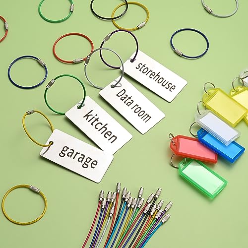 Bidponds 25 Pack Wire Keychain Cable,5.9 Inches Nylon Coated Stainless Steel Key Ring,Luggage Tag Loops,2mm Twist Barrel,Black - Image 5