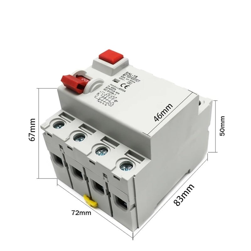 قاطع دائرة التيار المتبقي الكهرومغناطيسي RCCB RCD ELCB 4P 40A 10mA النوع A مفتاح أمان - Image 4