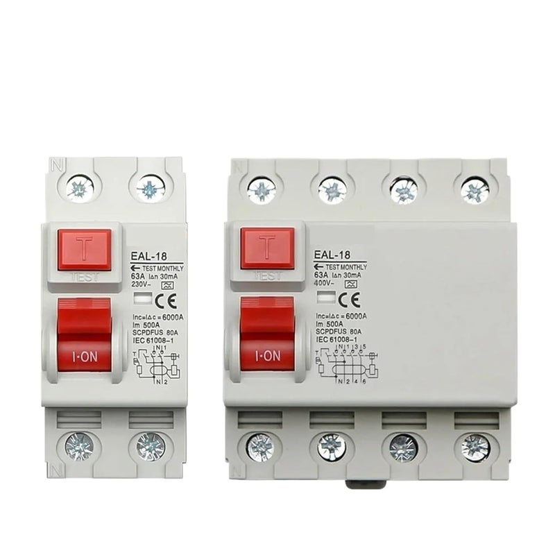 قاطع دائرة التيار المتبقي الكهرومغناطيسي RCCB RCD ELCB 4P 40A 10mA النوع A مفتاح أمان - Image 2