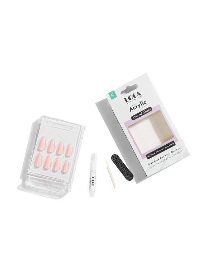 loca أظافر أكريليك A5-شكل لوزي فرنسي وردي - Image 3