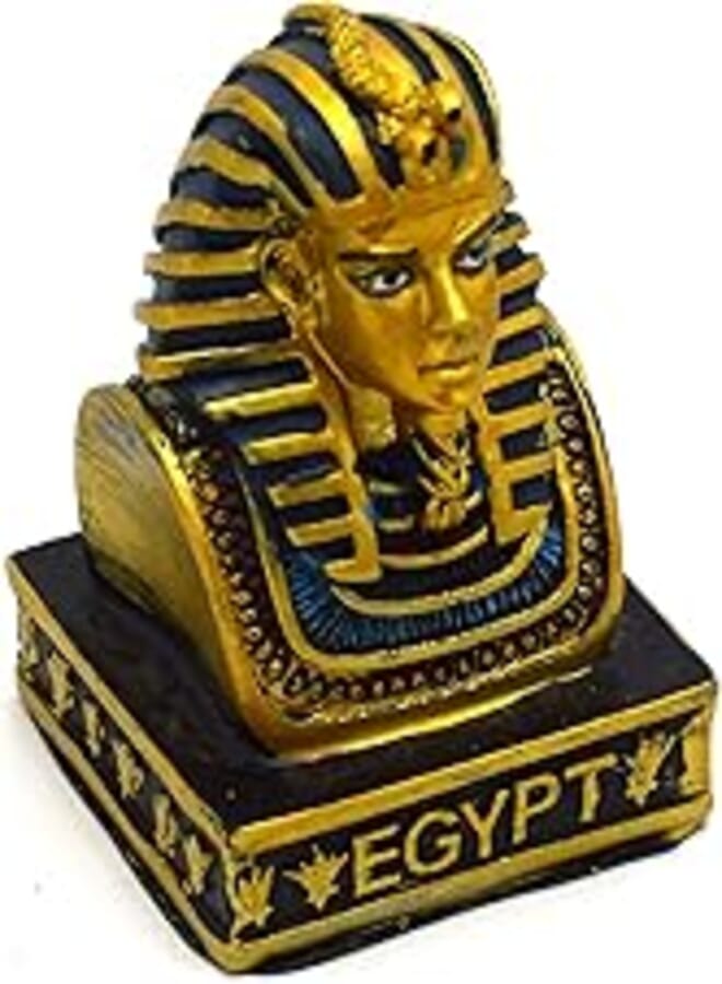 immatgar pharaonic Egyptian Tutankhamun face Statue Egyptian souvenirs gifts Inspired Gift from Egypt (None - 4 * 6 * 4 CM) (Multi color, 6 cm)