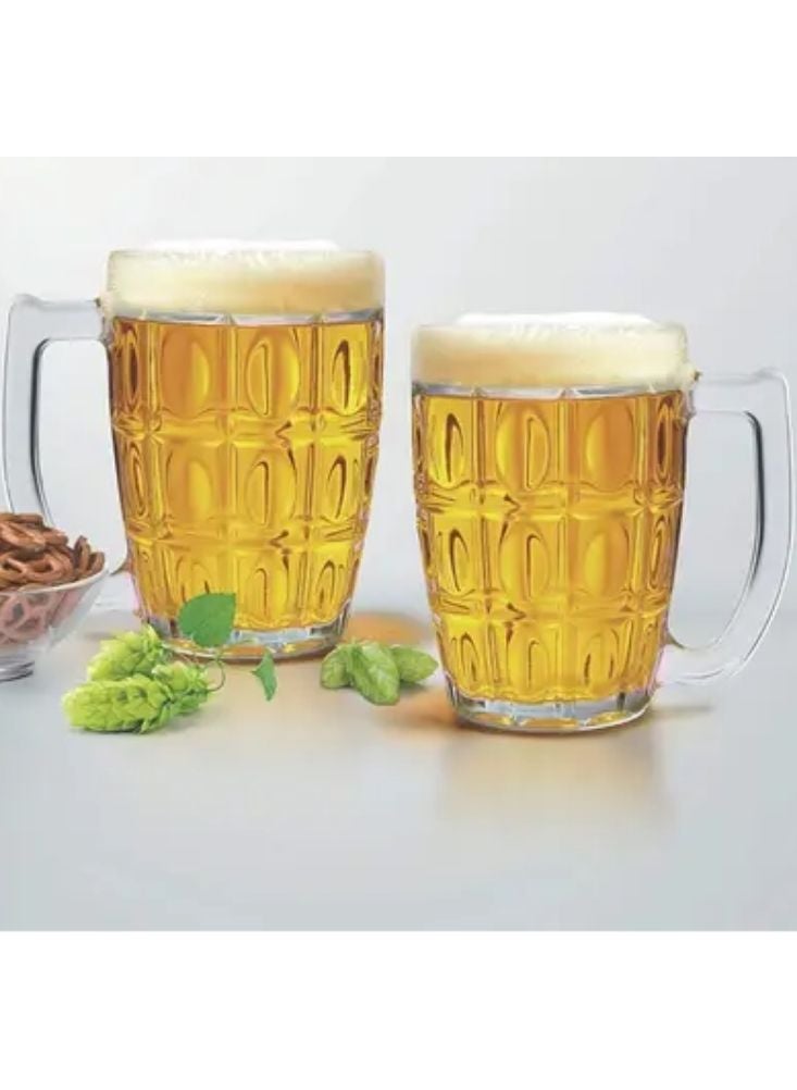 بريميم كوب زجاجي كلاسيكي – كوب شفاف متين للبيرة أو العصير - Image 2