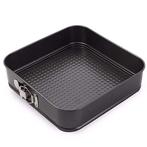 EASY SHOPE Non Stick Cake Baking Moulds Set of 3 Black 10 9 8 Steel Cake Square Round and Heart Shape Making Tray 3 Pcs Black - Image 2