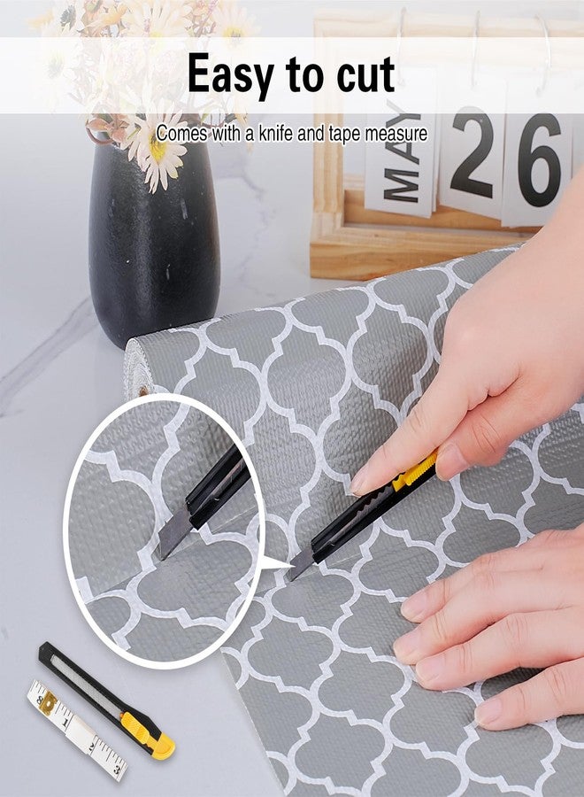 GTJ Drawer and Shelf Liner for Kitchen Cabinet,Non-Adhesive Cabinet Liner 12in x 20FT,Waterproof Shelf Paper Non-Slip Mats Cupboard Liners Contact Protect Dresser/Shelves/Table-Grey Lantern - Image 4