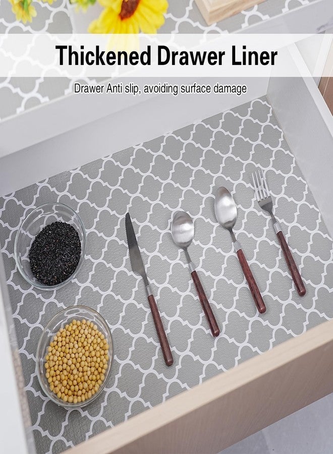 GTJ Drawer and Shelf Liner for Kitchen Cabinet,Non-Adhesive Cabinet Liner 12in x 20FT,Waterproof Shelf Paper Non-Slip Mats Cupboard Liners Contact Protect Dresser/Shelves/Table-Grey Lantern - Image 3