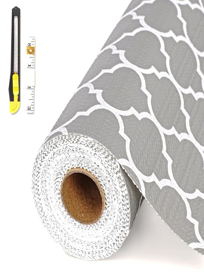 GTJ Drawer and Shelf Liner for Kitchen Cabinet,Non-Adhesive Cabinet Liner 12in x 20FT,Waterproof Shelf Paper Non-Slip Mats Cupboard Liners Contact Protect Dresser/Shelves/Table-Grey Lantern - Image 1