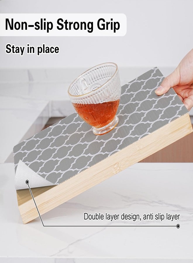 GTJ Drawer and Shelf Liner for Kitchen Cabinet,Non-Adhesive Cabinet Liner 12in x 20FT,Waterproof Shelf Paper Non-Slip Mats Cupboard Liners Contact Protect Dresser/Shelves/Table-Grey Lantern - Image 2