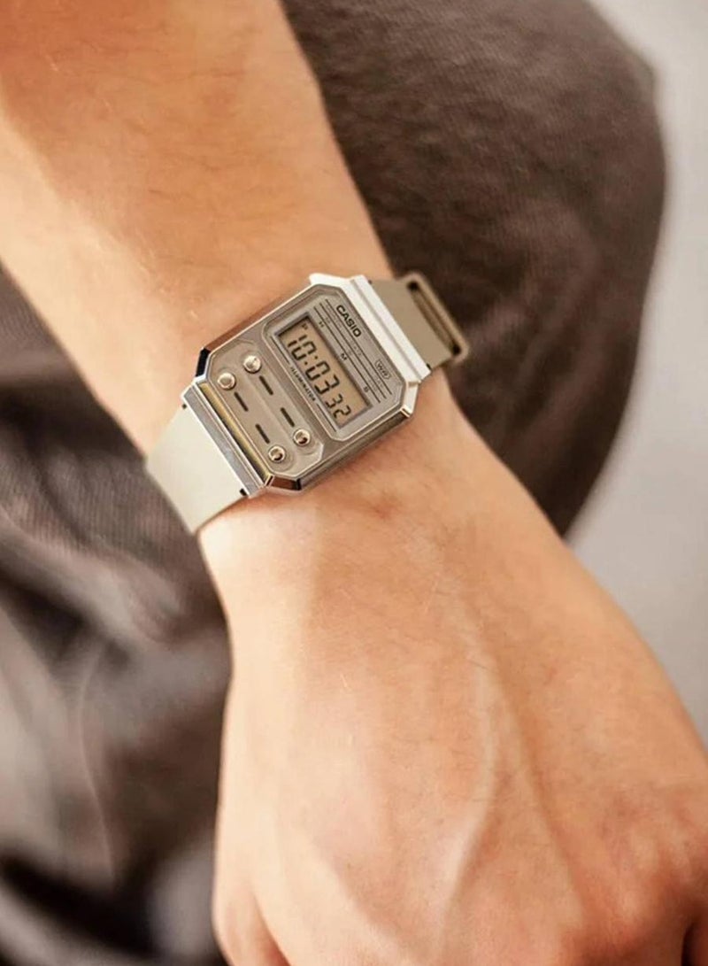 CASIO Unisex Watch Vintage Digital Grey Dial Resin Band A100WEF-3ADF - Image 4