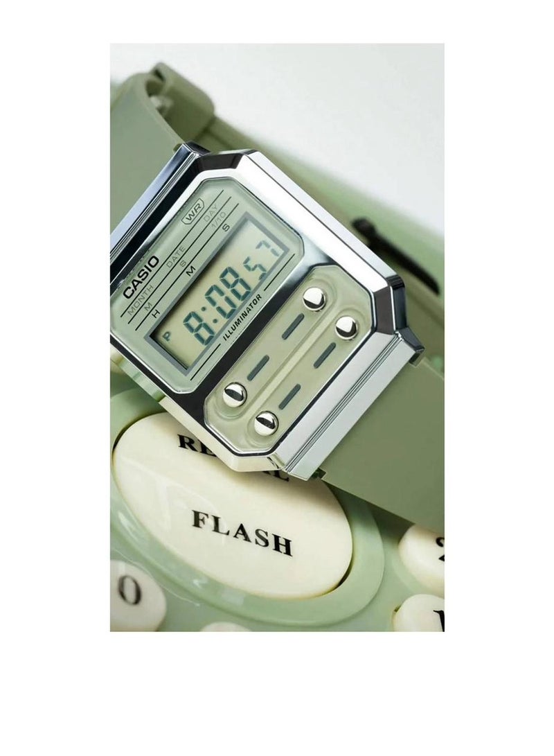 CASIO Unisex Watch Vintage Digital Grey Dial Resin Band A100WEF-3ADF - Image 5