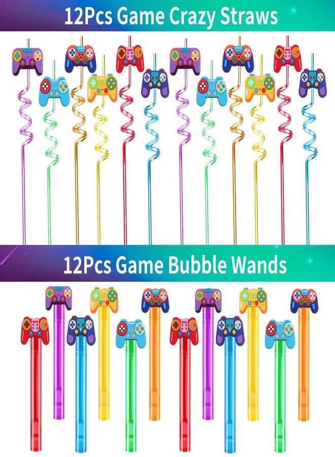 PLOUGVI 320PCS Video Game Party Favors for Kids-Including Goodie Bags, Glasses, Straws, Bubble Wands, Stickers, Cake Toppers, Tattoos & More-Perfect for Theme Party Decorations & Piñata Fillers - Image 4