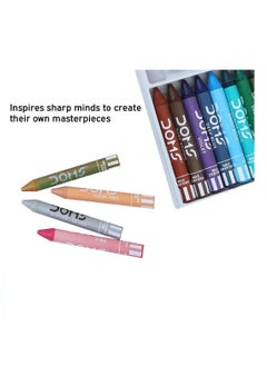DOMS 12-Piece Extra Long Crayons Multicolour  - Image 4