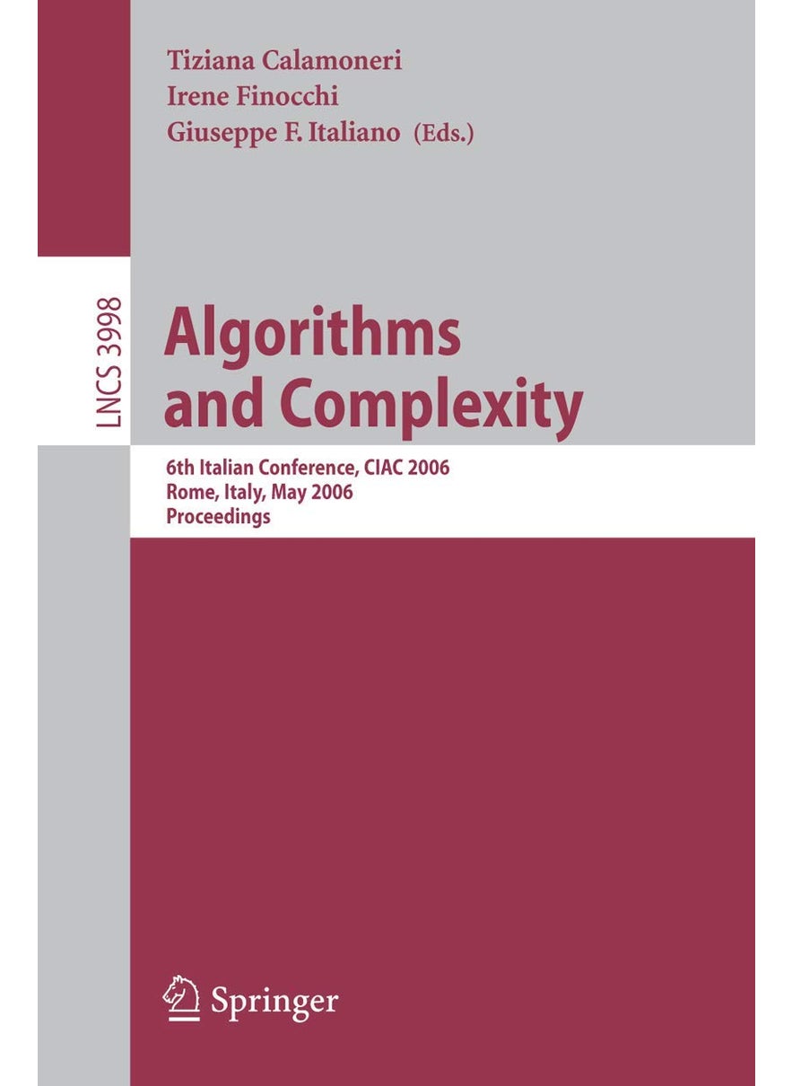 Algorithms and Complexity: 6th Italian Conference, CIAC 2006, Rome, Italy, May 29-31, 2006, Proceedings 