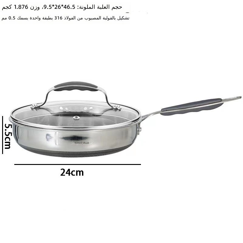 Kaisa Villa 304 Stainless Steel Cookware Set - Soup Pots, Milk Pots, Stew Pots, Frying Pans & Non-Stick Pans for Home  Use - Image 1