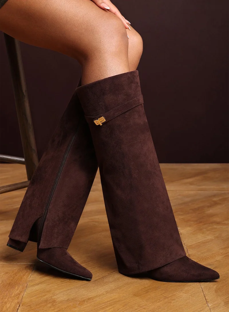 ويرز ذات فروم Keira Fold Over Shark Block Heel Point Toe Boots